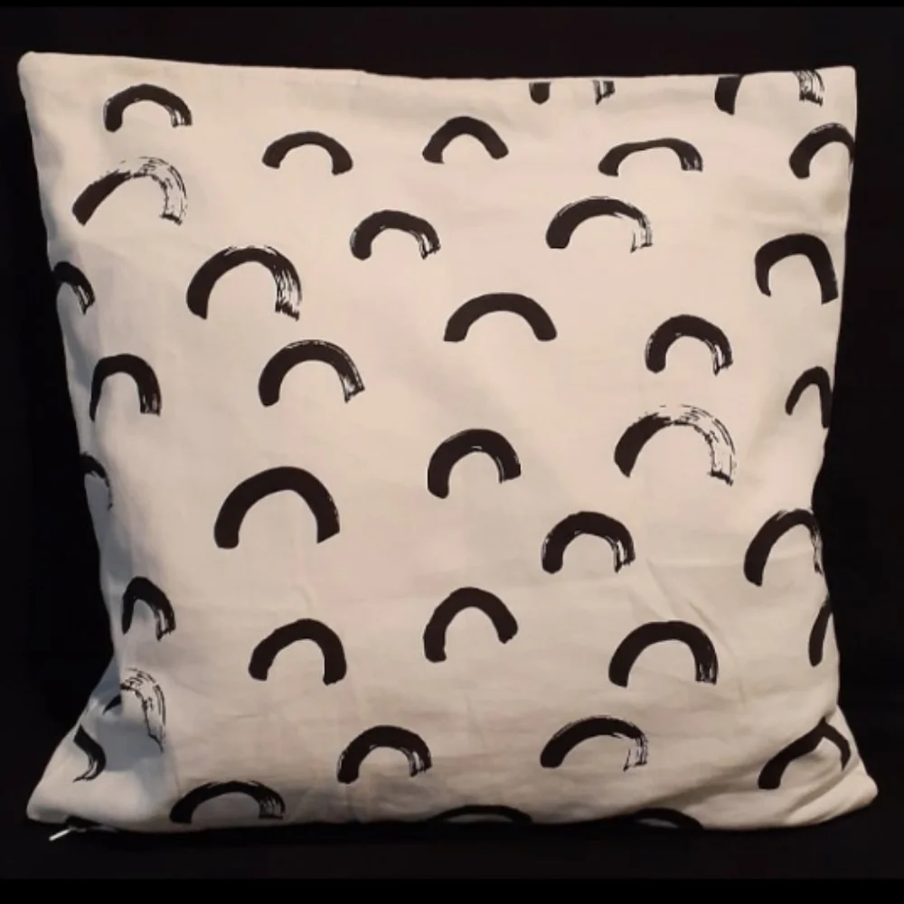 Ikea Tallspinnare Cat Print Pillow Cover 20x20 Black and White
